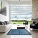 Square Machine Washable Contemporary Blue Rug in a Living Room, wshcon2712