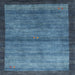 Sideview of Machine Washable Contemporary Blue Rug, wshcon2712