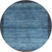 Sideview of Contemporary Blue Modern Rug, con2712