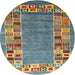 Sideview of Contemporary Dark Sea Green Modern Rug, con2713