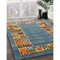 Contemporary Dark Sea Green Modern Rug, con2713