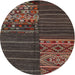 Square Machine Washable Contemporary Brown Rug, wshcon2716