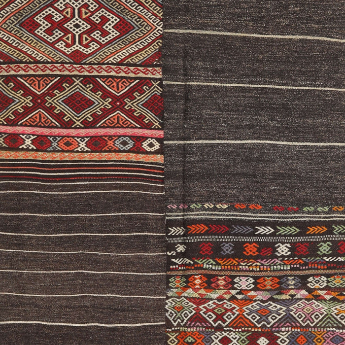 Contemporary Brown Patchwork Rug, con2716