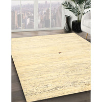 Contemporary Khaki Gold Solid Rug, con2719