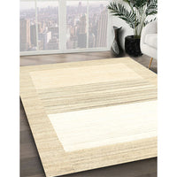 Contemporary Beige Solid Rug, con271