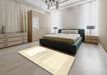 Contemporary Beige Solid Rug in a Bedroom, con271