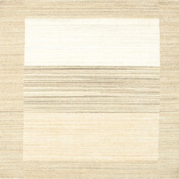 Square Contemporary Beige Solid Rug, con271