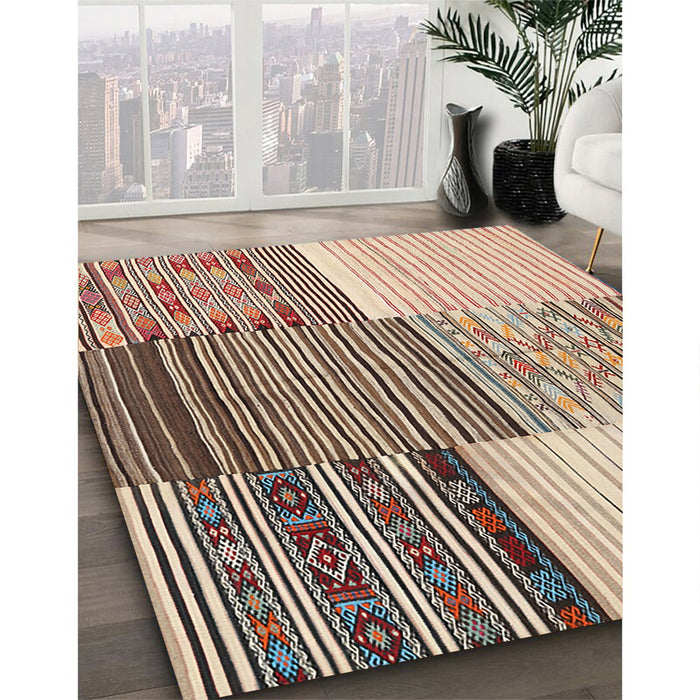 Machine Washable Contemporary Chestnut Brown Rug in a Family Room, wshcon2720