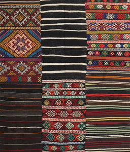 Contemporary Brown Patchwork Rug, con2721