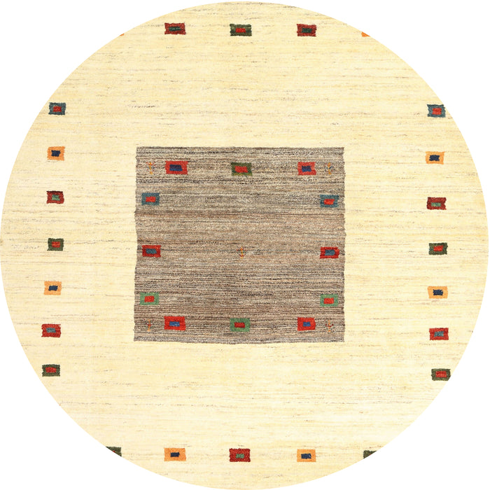 Square Machine Washable Contemporary Pastel Yellow Rug, wshcon2722