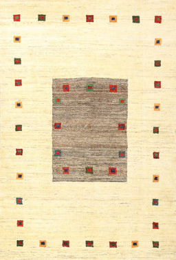 Contemporary Pastel Yellow Solid Rug, con2722