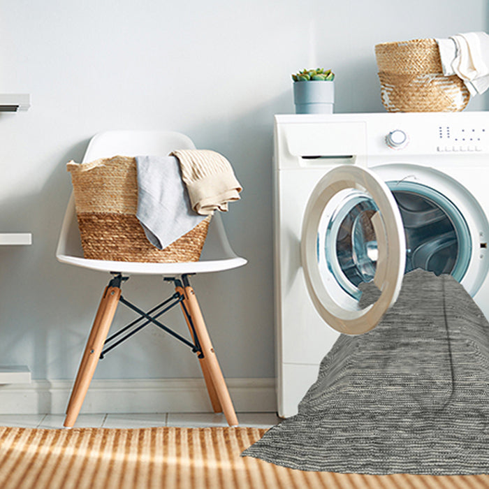 Machine Washable Contemporary Carbon Gray Rug in a Washing Machine, wshcon2727