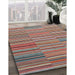 Contemporary Sienna Brown Southwestern Rug in Family Room, con2728