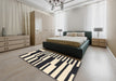 Machine Washable Contemporary Charcoal Black Rug in a Bedroom, wshcon2729