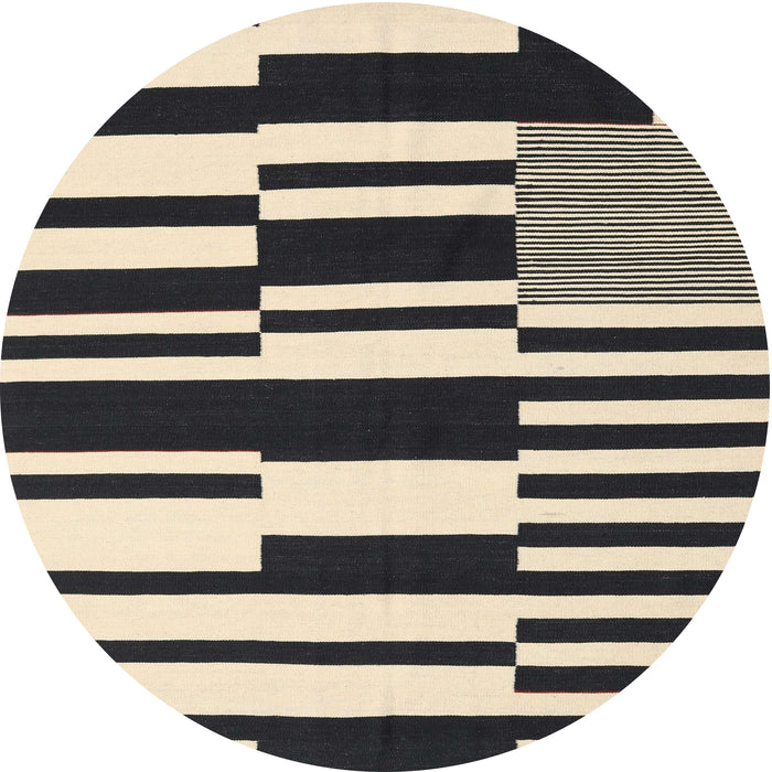 Sideview of Contemporary Charcoal Black Modern Rug, con2729