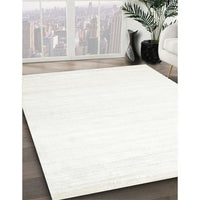 Contemporary Pearl White Beige Solid Rug, con272