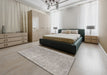 Contemporary Sage Green Modern Rug in a Bedroom, con2730