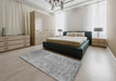 Contemporary Cloud Gray Modern Rug in a Bedroom, con2731