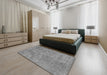 Machine Washable Contemporary Gray Rug in a Bedroom, wshcon2732