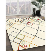 Contemporary Lemon Beige Solid Rug, con2733