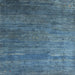 Sideview of Machine Washable Contemporary Blue Rug, wshcon2734