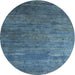 Sideview of Contemporary Blue Modern Rug, con2734