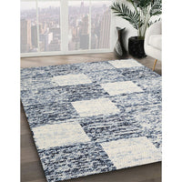 Contemporary Gray Checkered Rug, con2735