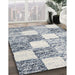 Contemporary Gray Checkered Rug in Family Room, con2735