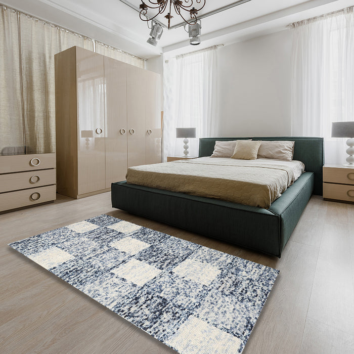 Machine Washable Contemporary Gainsboro Gray Rug in a Bedroom, wshcon2735