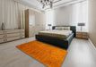 Machine Washable Contemporary Orange Red Rug in a Bedroom, wshcon2740