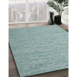 Contemporary Sea Green Modern Rug in Family Room, con2741
