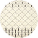 Sideview of Contemporary Lemon Beige Trellis Rug, con2744