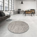 Round Machine Washable Contemporary Sage Green Rug in a Office, wshcon2745