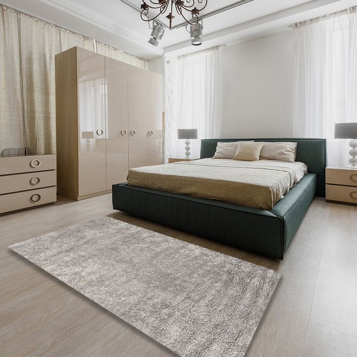 Contemporary Sage Green Modern Rug in a Bedroom, con2745