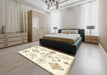 Machine Washable Contemporary Brown Rug in a Bedroom, wshcon2747