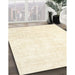 Contemporary Beige Solid Rug in Family Room, con2748