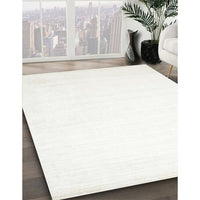 Contemporary Pearl White Beige Solid Rug, con274