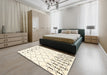 Contemporary Beige Solid Rug in a Bedroom, con2753