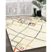 Contemporary Bisque Beige Solid Rug in Family Room, con2755