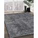 Contemporary Gray Modern Rug in Family Room, con2757