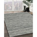 Machine Washable Contemporary Carbon Gray Rug in a Family Room, wshcon2759