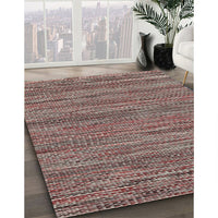 Contemporary Dark Salmon Pink Modern Rug, con2763