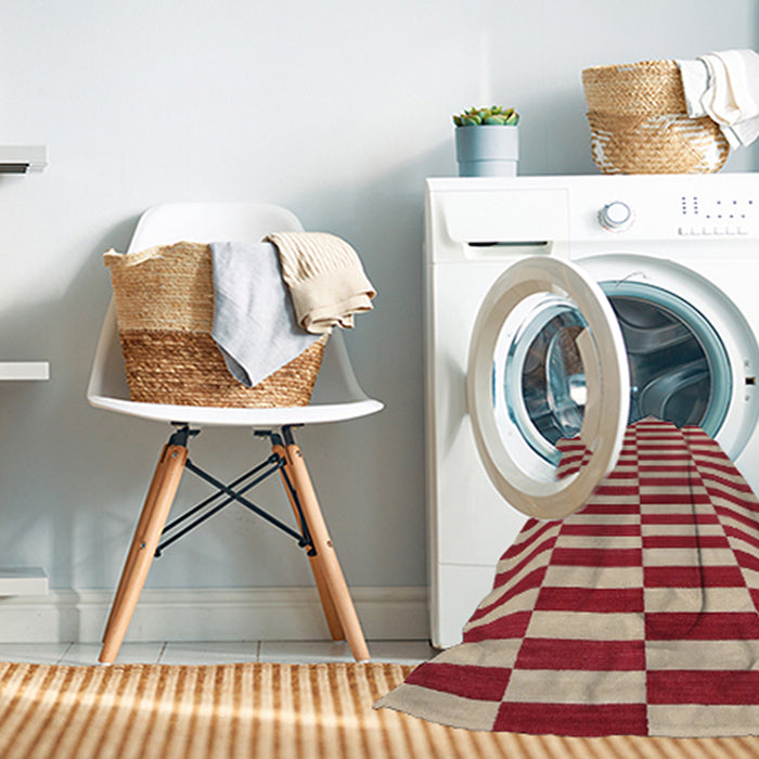 Machine Washable Contemporary Brown Rug in a Washing Machine, wshcon2764
