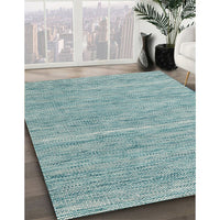 Contemporary Light Steel Blue Modern Rug, con2767