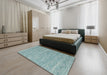 Machine Washable Contemporary Light Steel Blue Rug in a Bedroom, wshcon2767