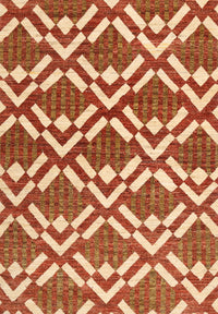 Machine Washable Contemporary Red Rug, wshcon276