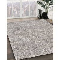 Contemporary Pale Silver Gray Modern Rug, con2772