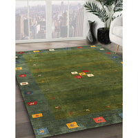 Contemporary Fern Green Modern Rug, con2773