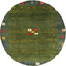 Sideview of Contemporary Fern Green Modern Rug, con2773