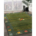 Machine Washable Contemporary Fern Green Rug in a Family Room, wshcon2773